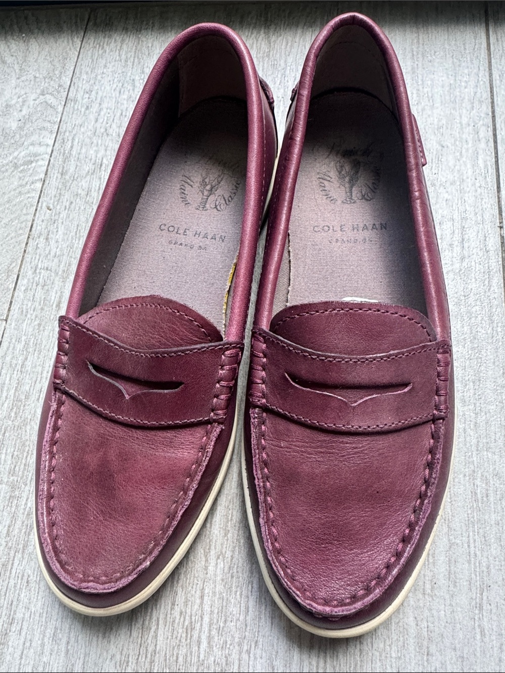 Cole Haan Burgundy Leather Penny Loafers size 6.5